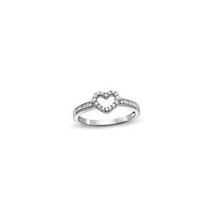  ZALES Diamond Heart Promise Ring in 10K White Gold 1/10 CT 