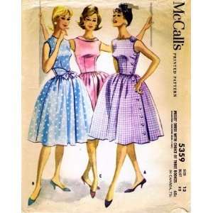  McCalls 5359 Sewing Pattern Dress Sleeveless Full Skirt 