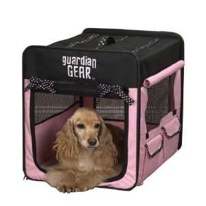   Polyester Polka Dot Collapsible Dog Crate, X Large, Pink