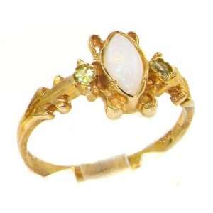 Luxury Ladies Solid British Yellow Gold Victorian Style Marquise Opal 
