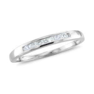 Mens 14k White Gold Princess Cut Diamond Wedding Band Ring (GH, SI2 3 