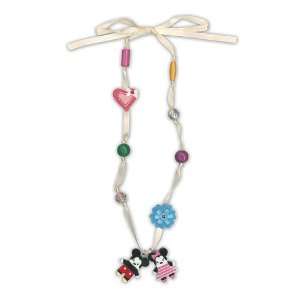   Beaded Ribbon Necklace Mickey and Minnie Mouse High Intentcity Jewelry
