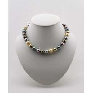  Womens Pearl Strand Necklace With Multi Colored Seashell 