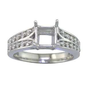  1/3 CT Semi Mount Diamond Engagement Ring 14K White Gold 