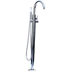   Techno Single Handle Floor Mounted Tub Filler Faucet with Handshower
