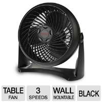   Fan   3 Speeds, Tilt Head, Removable Grill, Wall Mount, Black