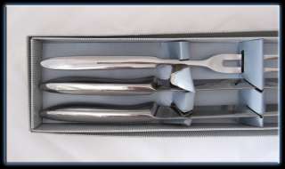   Modern Stainless Steel 3 Piece Knife & Fork Carving Set   NEW  