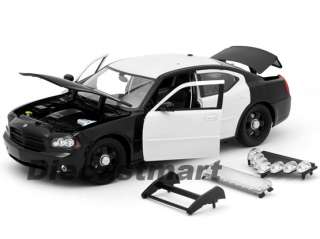 WELLY 118 DODGE CHARGER POLICE NEW DIECAST MODEL CAR BLACK / WHITE 