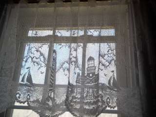   LACE VALANCE SWAG WINDOW CURTAIN LIGHTHOUSE BOAT HOUSE 60 X 24 WWSL646