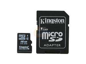    Kingston 16GB Micro SDHC Flash Card w/ Adapter Model SDC2 
