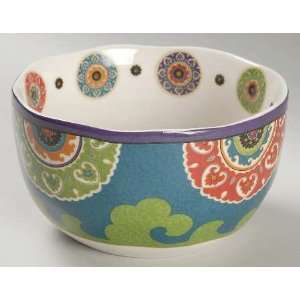 222 Fifth (PTS) Royal Suzani Soup/Cereal Bowl, Fine China Dinnerware 