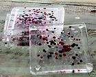 Designer Glass Coaster~Cl​ear~Black~​Red~Set of 4~NEW