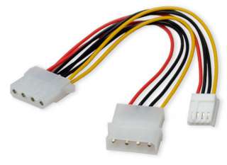 Molex 4 Pin Female Molex to Molex 4 Pin Male & FDD Power Cable