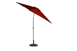 RED 9 FOOT ALUMINUM UMBRELLA w/CRANK AND TILT