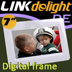 Ultra thin LCD Digital Desktop Portable White Photo Frame + DC 