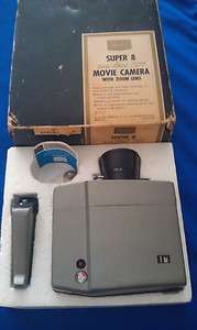super 8 8mm movie camera with zoom  easy load c117 box & instructions 
