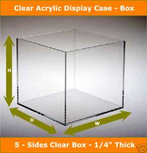 Clear Acrylic Plexiglass Display Box 15x15x 15 1/4  