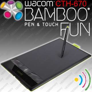 Wacom Bamboo Fun Pen & Touch CTH 670 3G 3rd Gen Medium Tablet Optional 