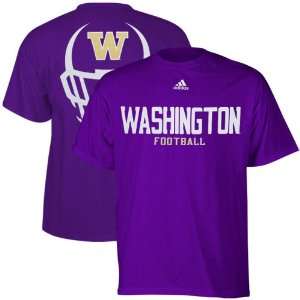  adidas Washington Huskies Purple Helmet Mask Basic T shirt 