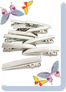 Silver metal hair alligator clips (Flat top) multiple size selection 