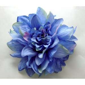   Sky Blue Dahlia Flower Hair Clip and Pin Back Brooch, Limited. Beauty