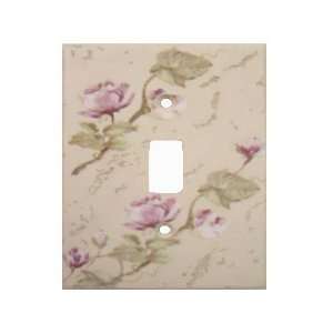    Rose Floral Flowers Rustic Single Switchplate Cover