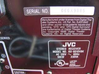 JVC RX 6010V Audio Video Control Stereo Receiver 0046838257087  