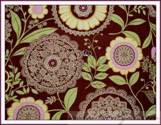 BOOAK Fabric Amy Butler Pink Brown Flower VTG * RARE VHTF Lotus Lace 