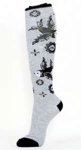 Loungefly Gray Socks Sparrows Anchors Stars Knee High Footwear NEW 