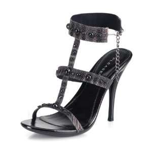    30 4 3/4 Metal Band Ankle Strap Mini PF Sandal 