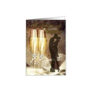  25th Wedding Anniversary Invitation Card   Champagne Card 