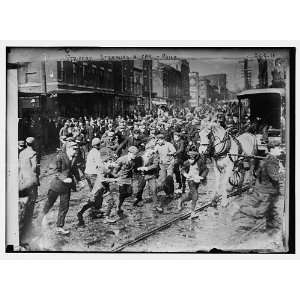  Photo Strikers storming horse drawn car, Philadelphia 1900 