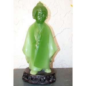  *Vintage Decorative Green Resin Chinese Figure Patio 