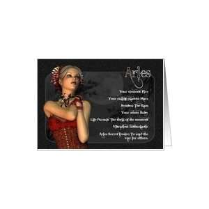  Aries Gothic Zodiac Birthday Card Card Health & Personal 