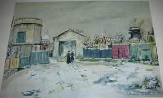 Vtg Print PHILOSOPHERS TOWER by MAURICE UTRILLO  