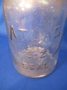 Vintage Canning Jar ATLAS EZ SEAL 9 clear glass  