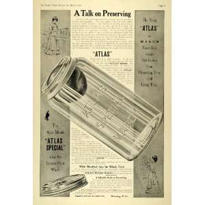  1906 Ad Hazel Atlas Special Mason Wide Mouth Jars Wheeling 