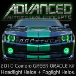 2010 Chevy CAMARO Green Headlight + Fog Lights HALO Kit  