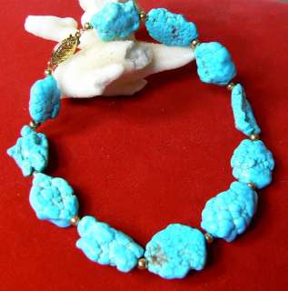  genuine baby sky blue turquoise and 14k gold bracelet the bracelet 