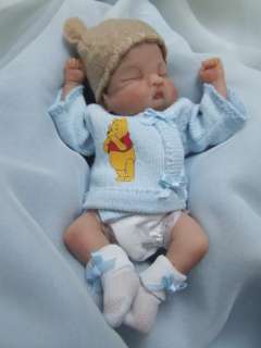 OOAK Sculpted Baby Boy Polymer Clay Art Doll Poseable Collectible 