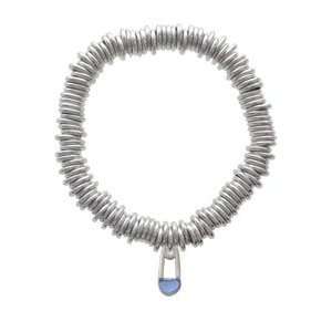   Sided Blue Baby Safety Pin Charm Links Bracelet [Jewelry] Jewelry