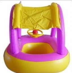 Inflatable Baby Swim Seat Boat Float Car Sunshade Swim Pool Purple 