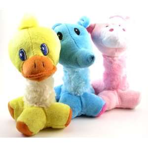  Squeaky Animal Plush Toy Set