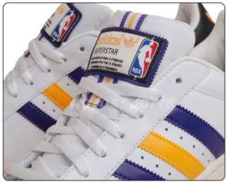 adidas Mens Shoes White Superstar 2 LA Lakers NBA Sz 7  