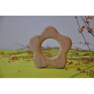  Wooden Teething Ring. Flower by Barin Toys. BPA free 