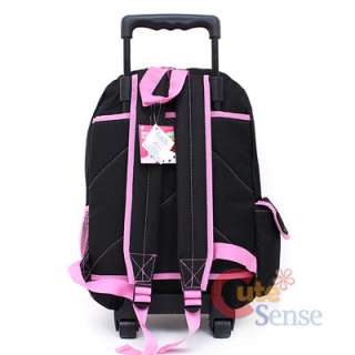 Sanrio Hello Kitty school Roller Backpack Rolling Bag black pink Love 