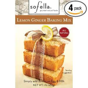 Sof Ella Lemon Ginger Baking Mix, 16 Ounce (Pack of 4)  