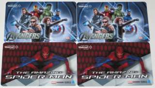   THE AMAZING SPIDER MAN/AVENGERS COLLECTIBLE GIFT CARDS NO VALUE  