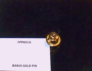 Miniature Replica Banjo Jewelry Pin 24k gold plated  