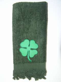 Shamrock bath hand towel  green St. Patricks day Irish 